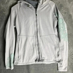 Cabelas Womens Medium Fleece Lined Hooded Performance Jacket Paisley Outdoor